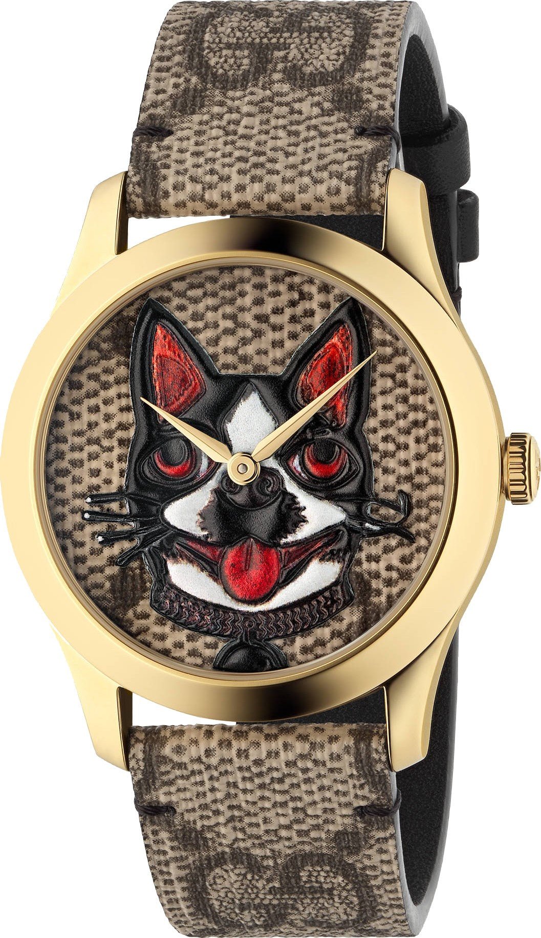 Gucci G-Timeless Brown Dial Brown Leather Strap Unisex Watch - YA12640