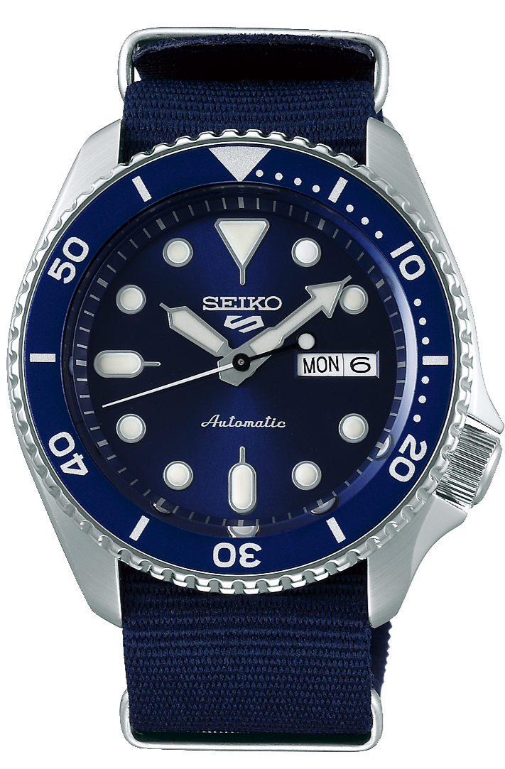 Seiko 5 Sports Automatic SKX Blue Dial Blue NATO Strap Watch For Men -