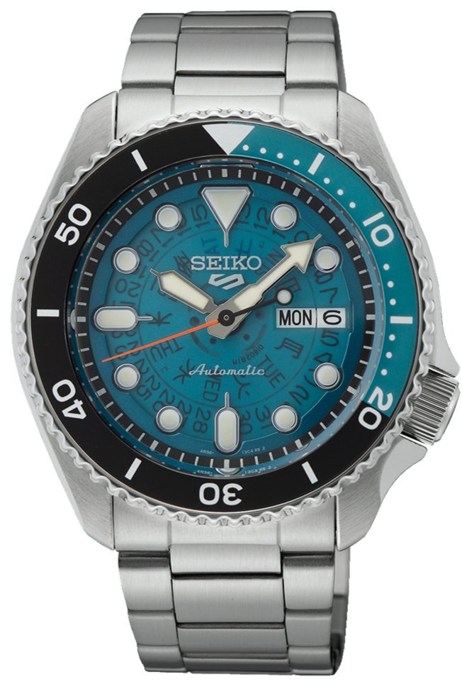 Seiko 5 Sports SKX Skeleton Green Dial Silver Steel Strap Watch For Me
