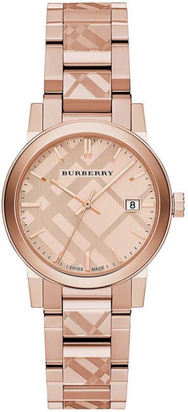 Burberry The City Rose Gold Dial Rose Gold Steel Strap Watch for Women