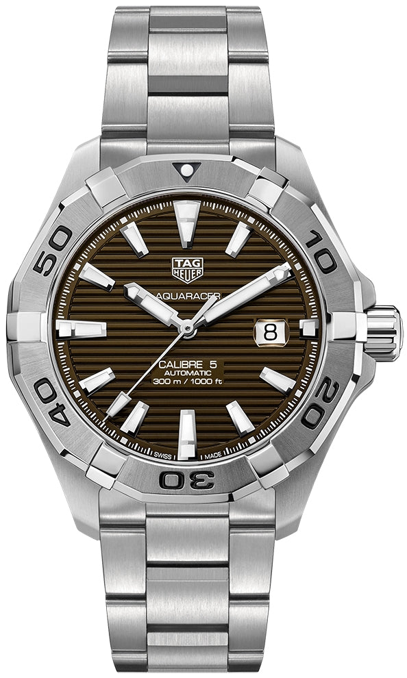 Tag Heuer Aquaracer Calibre 5 Automatic Sunray Brown Dial Silver Steel