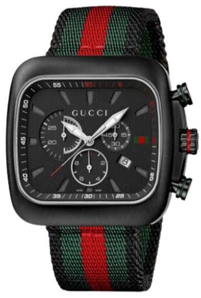 Gucci Coupe Chronograph Quartz Black Two Tone NATO Strap Watch For Men