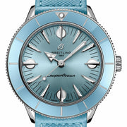 Breitling Superocean Heritage '57 Pastel Paradise Blue Dial Blue Leather Strap Watch for Women - A10340161C1X1