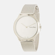 Calvin Klein Minimal SIlver Dial Silver Mesh Bracelet Watch for Women - K3M221Y6