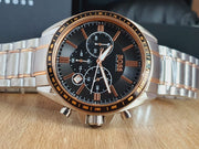 Hugo Boss Driver Sport Chronograph Grey Dial Two Tone Steel Strap Watch for Men - 1513094
