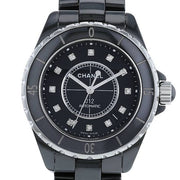 Chanel J12 Diamonds Black Dial Black Steel Strap Watch for Women - J12 H2569
