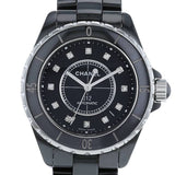 Chanel J12 Diamonds Black Dial Black Steel Strap Watch for Women - J12 H2569