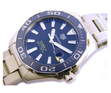 Tag Heuer Aquaracer Calibre 5 Blue Dial Silver Steel Strap Watch for Men - WAY201B.BA0927