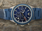Emporio Armani Sigma Chronograph Blue Dial Blue Silicone Strap Watch for Men - AR6068