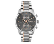 Hugo Boss Skymaster Chronograph Grey Dial Two Tone Steel Strap Watch for Men - 1513789