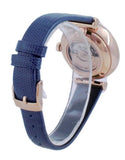 Emporio Armani Meccanico Gianni T-Bar Silver Dial Blue Leather Strap Watch For Women - AR60020