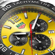 Tag Heuer Formula 1 Chronograph Yellow Dial Silver Steel Strap Watch for Men - CAZ101AM.BA0842