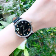 Coach Delancey Black Dial Black Leather Strap Watch for Women - 14502780