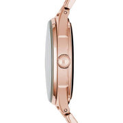 Marc Jacobs Tether Transparent Rose Gold Dial Rose Gold Steel Strap Watch for Women - MBM3417