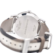Burberry The City Silver Dial White Leather Strap Watch for Women - BU9019