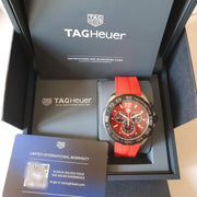 Tag Heuer Formula 1 Chronograph Red Dial Red Rubber Strap Watch for Men - CAZ101AN.FT8055