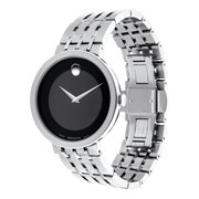 Movado Esperanza 39mm Black Dial Silver Steel Strap Watch For Men - 0607057