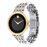 Movado Museum Esperanza Black Dial Two Tone Steel Strap Watch For Men - 0607058