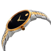 Movado Museum Classic Black Dial Two Tone Steel Strap Watch for Men - 0607200