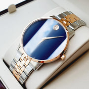Movado Museum Classic Blue Dial Two Tone Steel Strap Watch for Men - 0607267