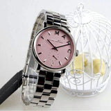 Marc Jacobs Baker Pink Dial Silver Steel Strap Watch for Women - MBM3280