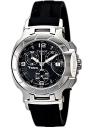 Tissot T Race Chronograph Black Dial Black Rubber Strap Watch for Women - T048.217.17.057.00