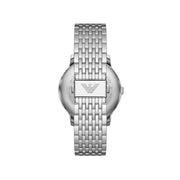 Emporio Armani Minimalist Black Dial Silver Steel Strap Watch for Men - AR11600
