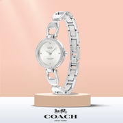 Coach Park Crystals Silver Dial Silver Steel Strap Watch for Women - 14503170