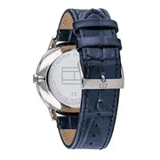 Tommy Hilfiger Brad Chronograph Quartz Blue Dial Blue Leather Strap Watch For Men - 1710387