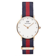 Daniel Wellington Classy Oxford White Dial Two Tone Nylon Strap Watch For Women - DW00100064