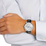 Hugo Boss Jet Chronograph White Dial Black Leather Strap Watch for Men - 1513282