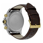 Hugo Boss Ikon Chronograph White Dial Brown Leather Strap Watch for Men - 1513174