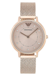 Emporio Armani Kappa Pink Dial Pink Mesh Bracelet Watch For Women - AR11129