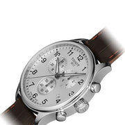 Tissot T Sport Chrono XL Classic Silver Dial Brown Leather Strap Watch For Men - T116.617.16.037.00