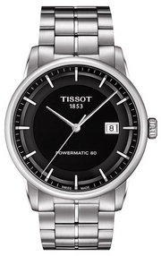 Tissot Luxury Powermatic 80 Black Dial Silver Steel Strap Watch For Men - T086.407.11.051.00
