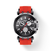 Tissot T Race Chronograph Black Dial Red Silicone Strap Watch For Men - T115.417.27.051.00