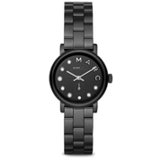 Marc Jacobs Marc Black Dial Black Steel Strap Watch for Women - MBM8673