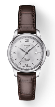Tissot T Classic Le Locle Automatic Silver Dial Brown Leather Strap Watch For Women - T006.207.16.038.00