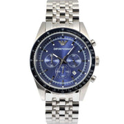 Emporio Armani Sportivo Chronograph Blue Dial Silver Steel Strap Watch For Men - AR6072