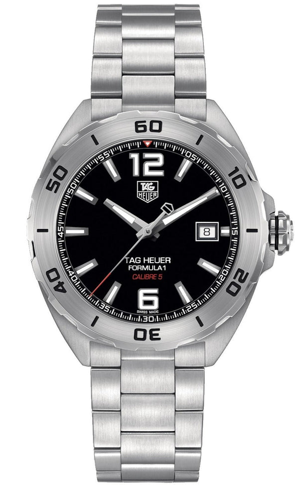 Tag Heuer Formula 1 Automatic Black Dial Silver Steel Strap Watch for Men - WAZ2113.BA0875