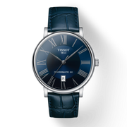 Tissot Carson Premium Powermatic 80 Blue Dial Blue Leather Strap Watch For Men - T122.407.16.043.00