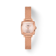 Tissot Lovely Square Lady Quartz Rose Gold Dial Rose Gold Mesh Bracelet Watch For Women - T058.109.33.456.00