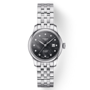 Tissot Le Locle Automatic Diamonds Mother of Pearl Black Dial Silver Steel Strap Watch For Women - T006.207.11.126.00