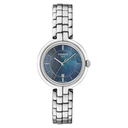 Tissot T Lady Flamingo Mother of Pearl Blue Dial Silver Steel Strap Watch For Women - T094.210.11.121.00