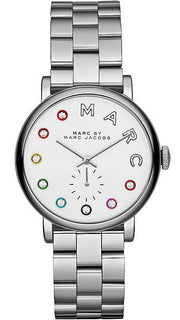 Marc Jacobs Marc White Dial Silver Steel Strap Watch for Women - MBM3420