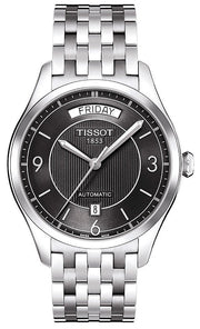 Tissot T Classic T One Automatic Black Dial Silver Steel Strap Watch For Men - T038.430.11.057.00