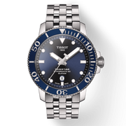 Tissot T Sport Seastar 1000 Powermatic Silicium Blue Dial Silver Steel Strap Watch For Men - T120.407.11.041.01