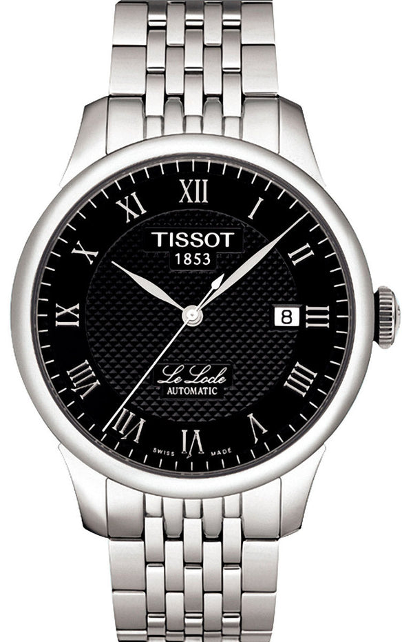 Tissot Le Locle Automatic Black Dial Silver Steel Strap Watch For Men - T41.1.483.53