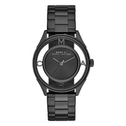 Marc Jacobs Tether Transparent Black Dial Black Steel Strap Watch for Women - MBM3415