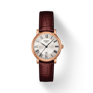 Tissot Carson Premium Lady Silver Dial Brown Leather Strap Watch For Women - T122.210.36.033.00